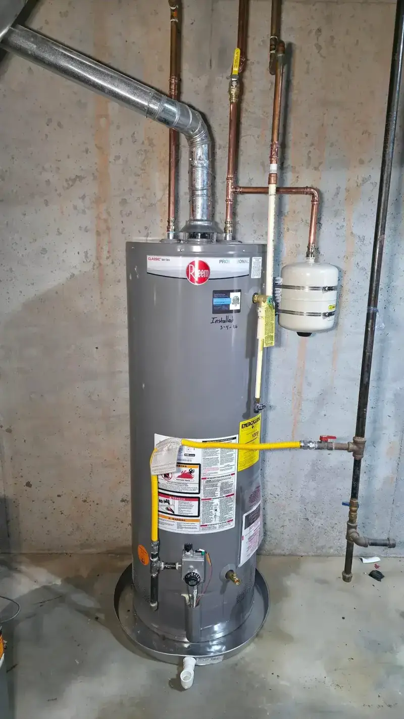 Rheem water heater installation with copper piping by The Village Plumber, Ellijay GA