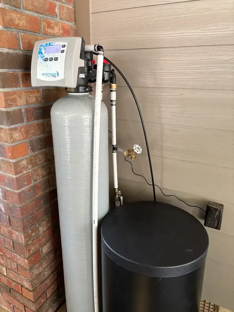 Water softener unit installation in North Georgia home