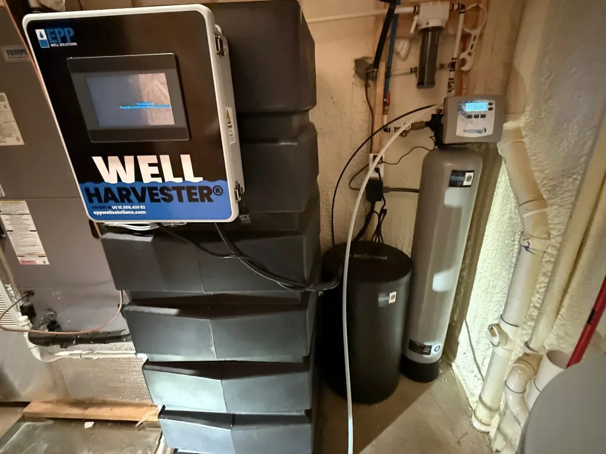 Well harvester water collection system installed by The Village Plumber